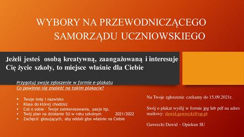 wybory na przewodniczącego SU plakat 1 Copy