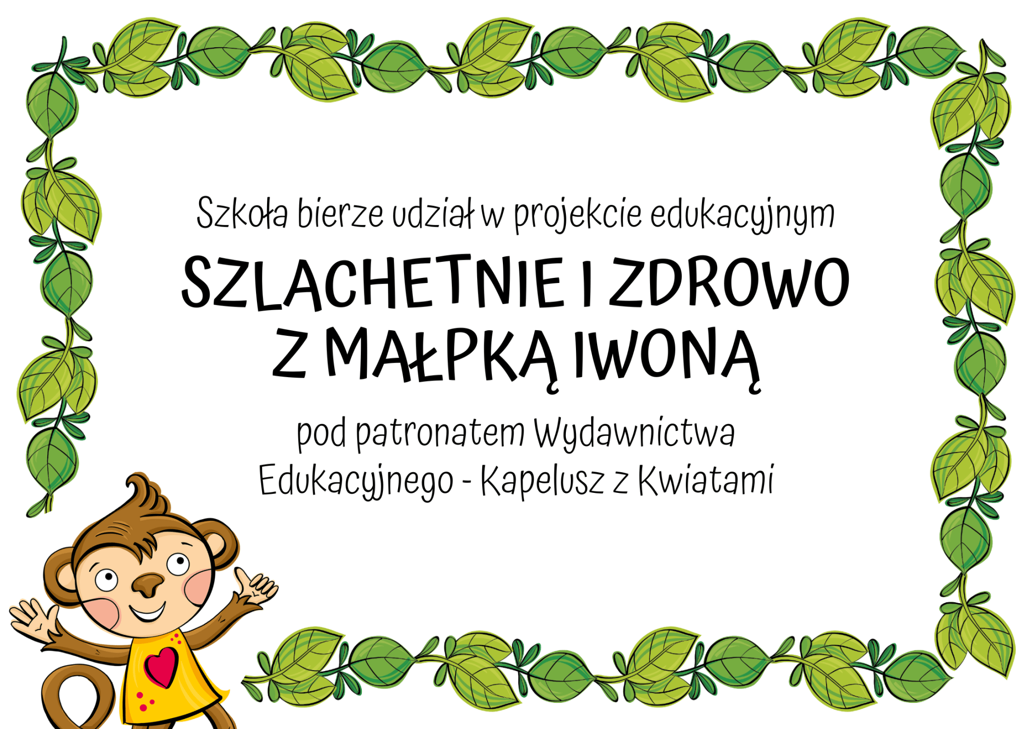 Szkola bierze udzial Projekt z malpka Iwona 1